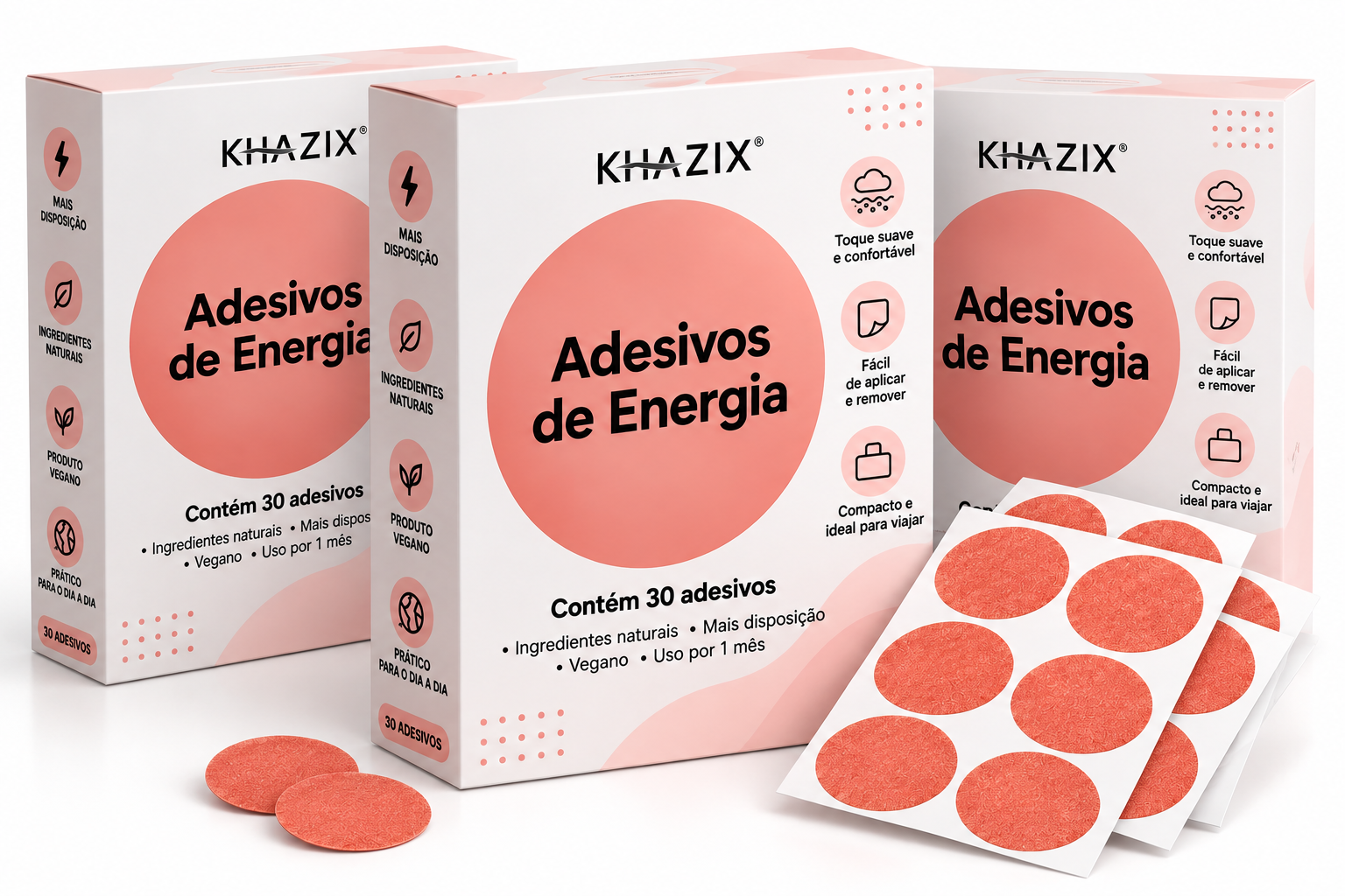 Kit KHAZIX com 3 caixas de adesivos de energia